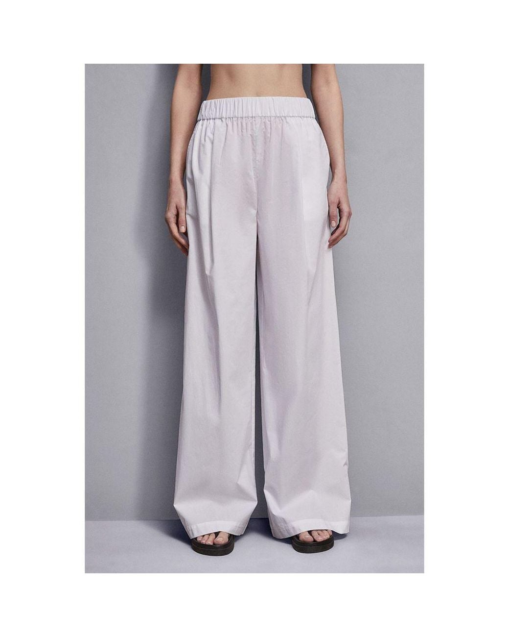 Patrizia Pepe Gray White Cotton Casual Pants