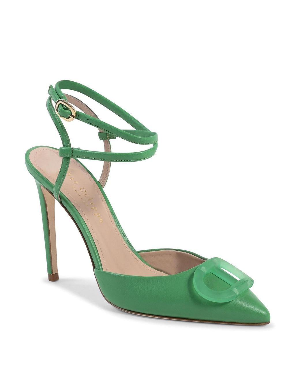 Dee Ocleppo Green Bicolor Leather High Heel Pumps