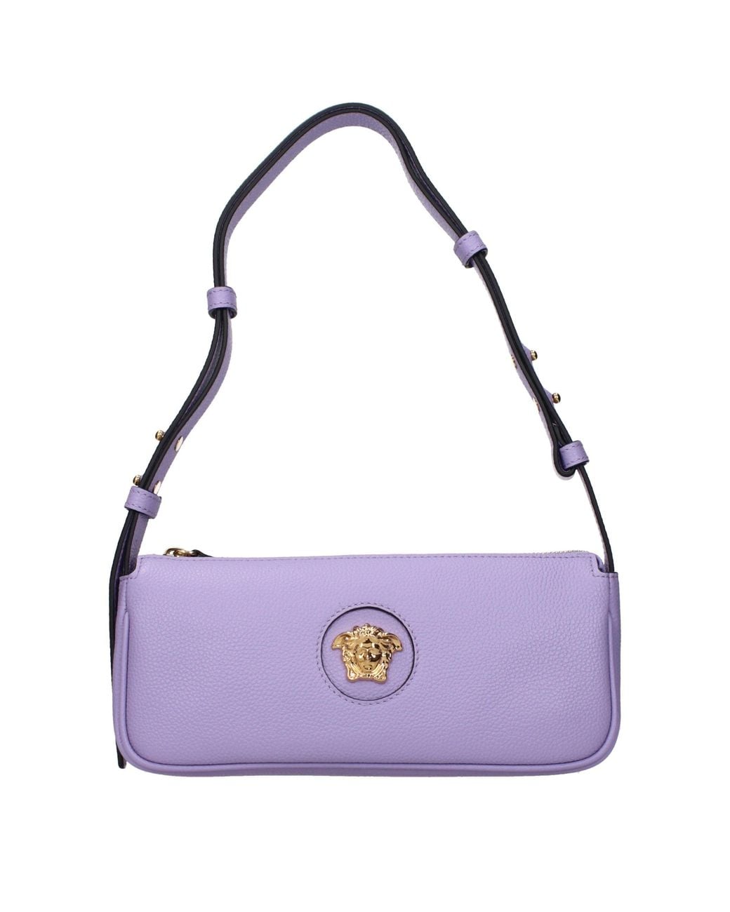 Versace Purple Leather Shoulder Bag