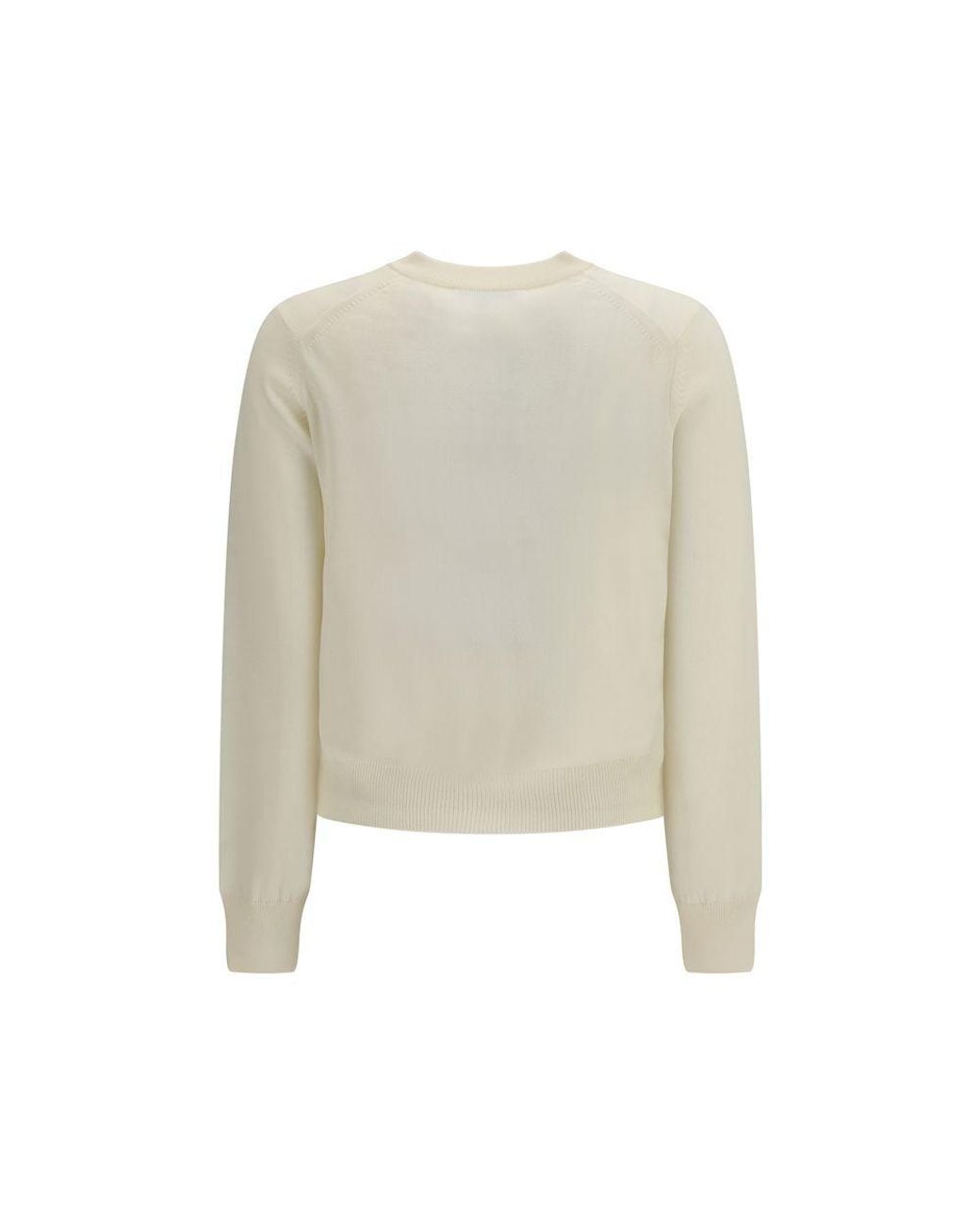 Maison Kitsuné White Beige Cotton Cardigan