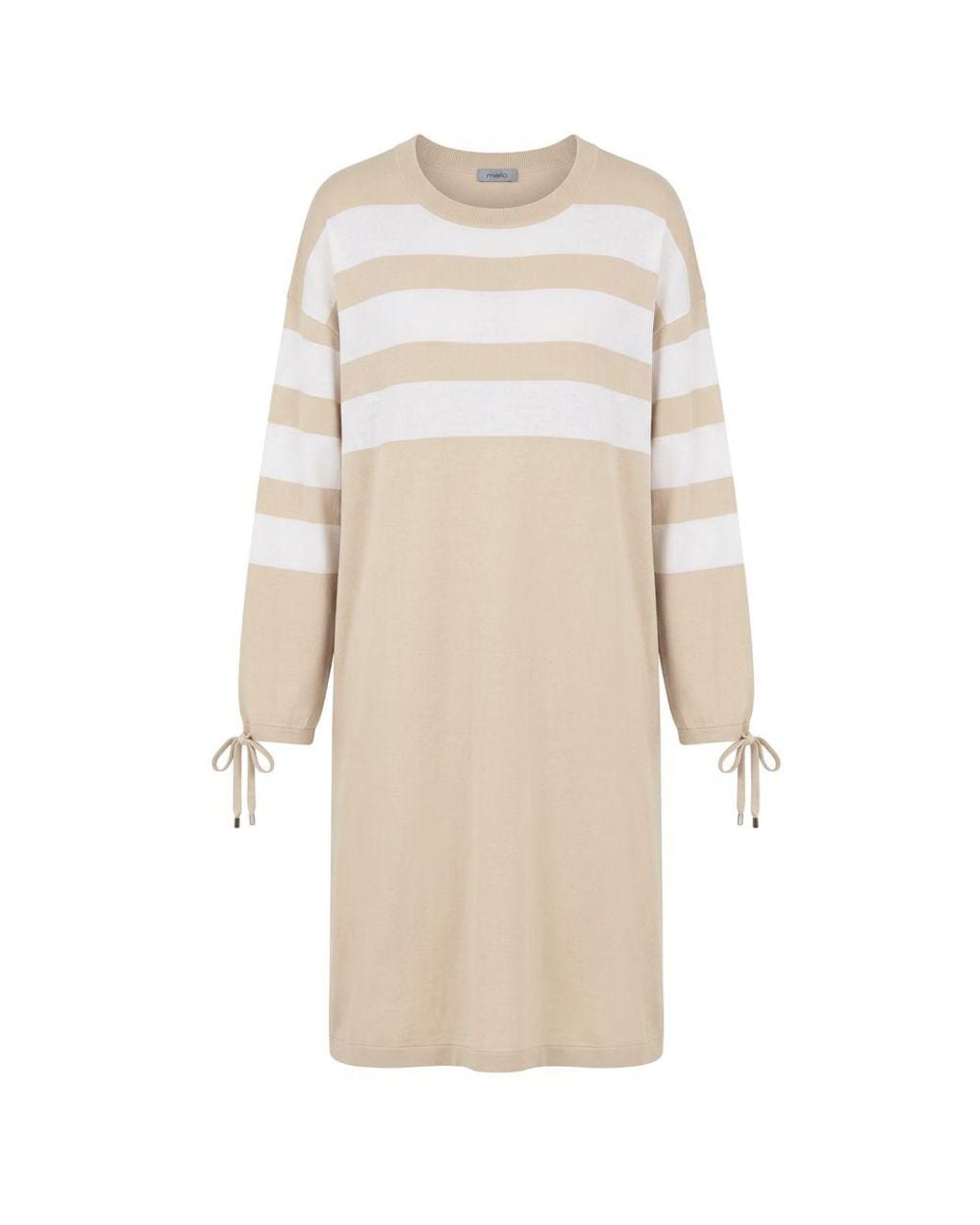Malo Natural Beige Cotton Dress