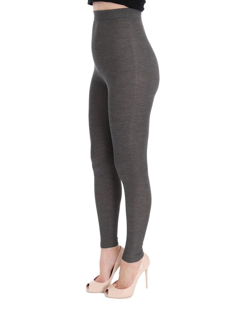 Dolce & Gabbana Gray Elegant High Waist Cashmere Tights Pants