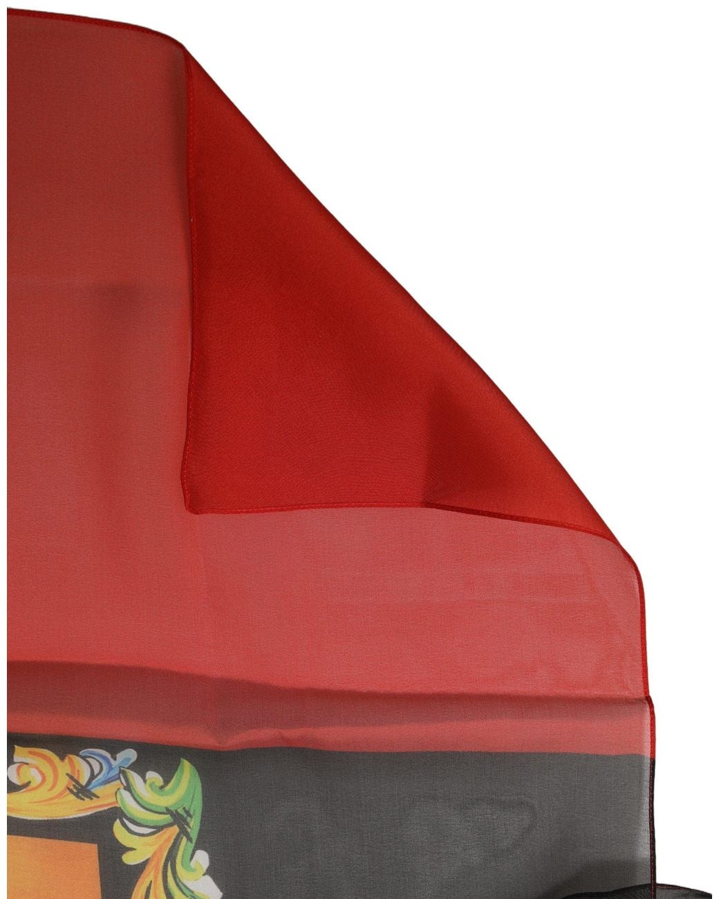 Dolce & Gabbana Red Multicolor Silk Printed Shawl Stole Scarf