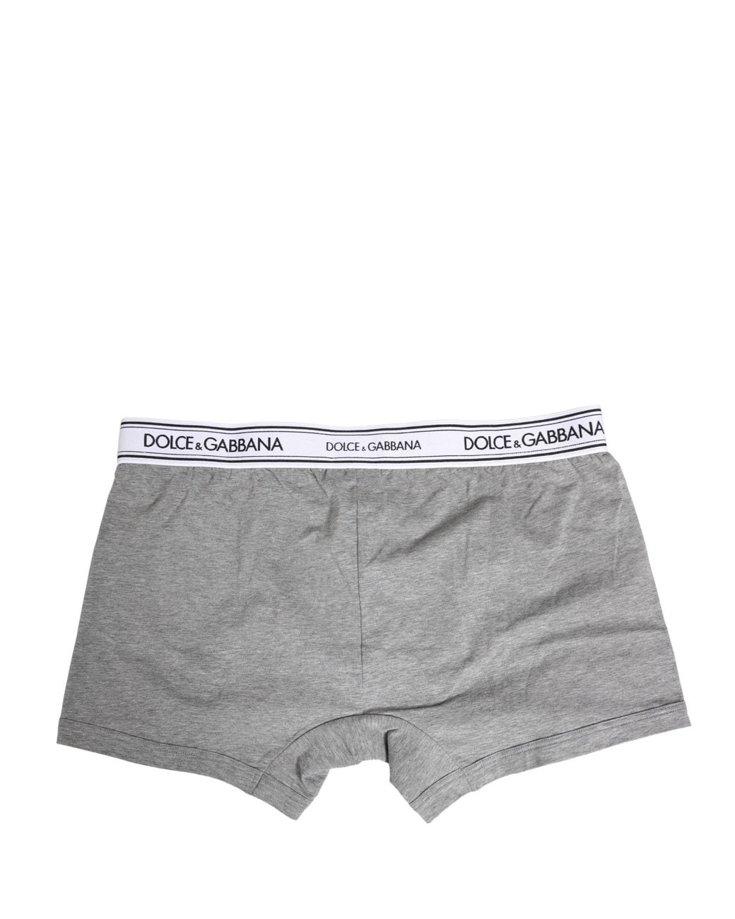 Dolce & Gabbana Gray Logo Waistband Cotton Boxer Underwear Elastane Clothing for men