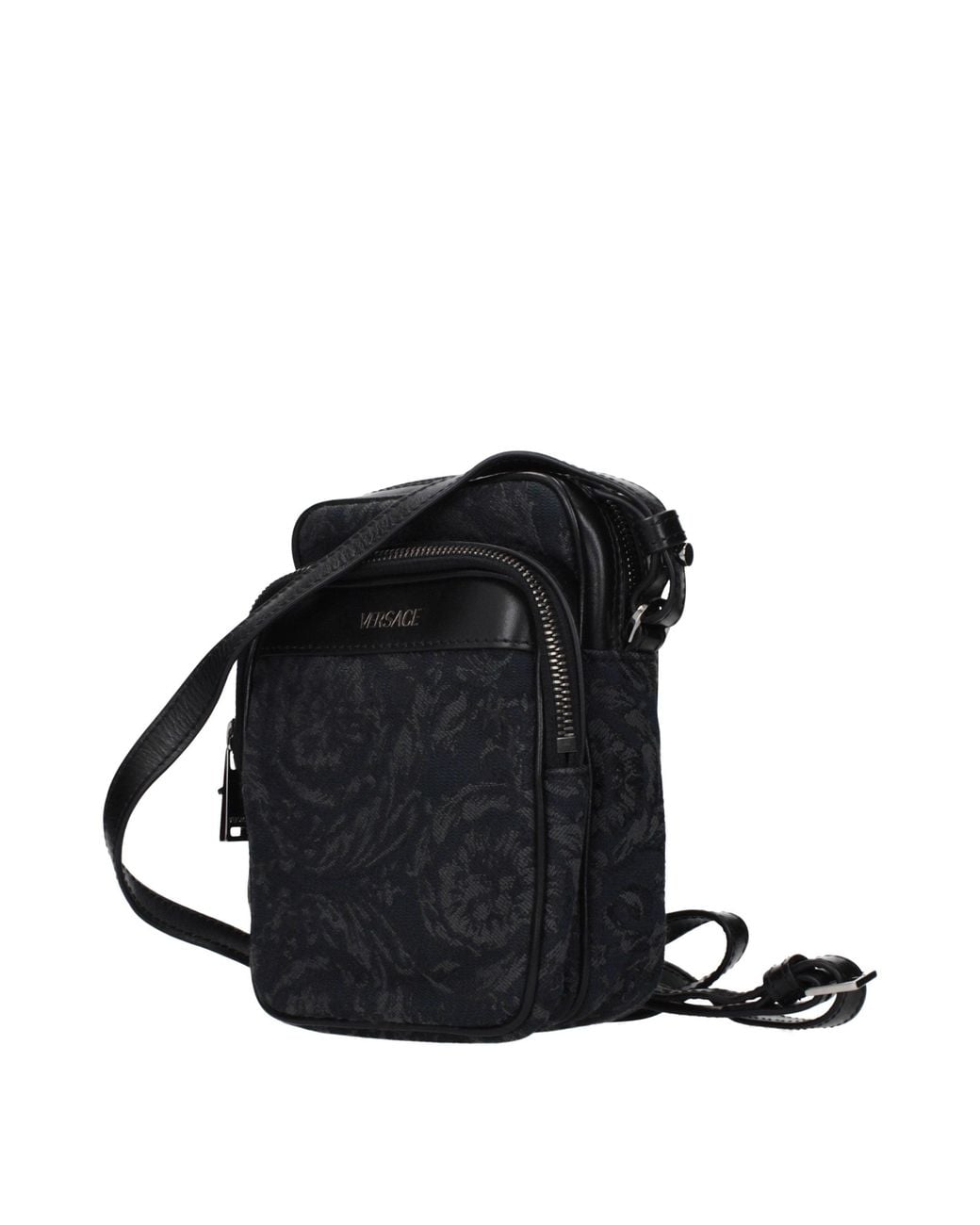 Versace Black Fabric Crossbody Bag for men