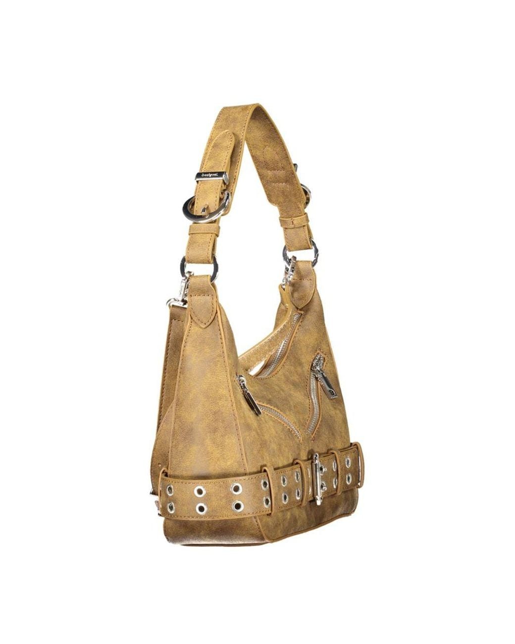 Desigual Natural Brown Polyurethane Bag