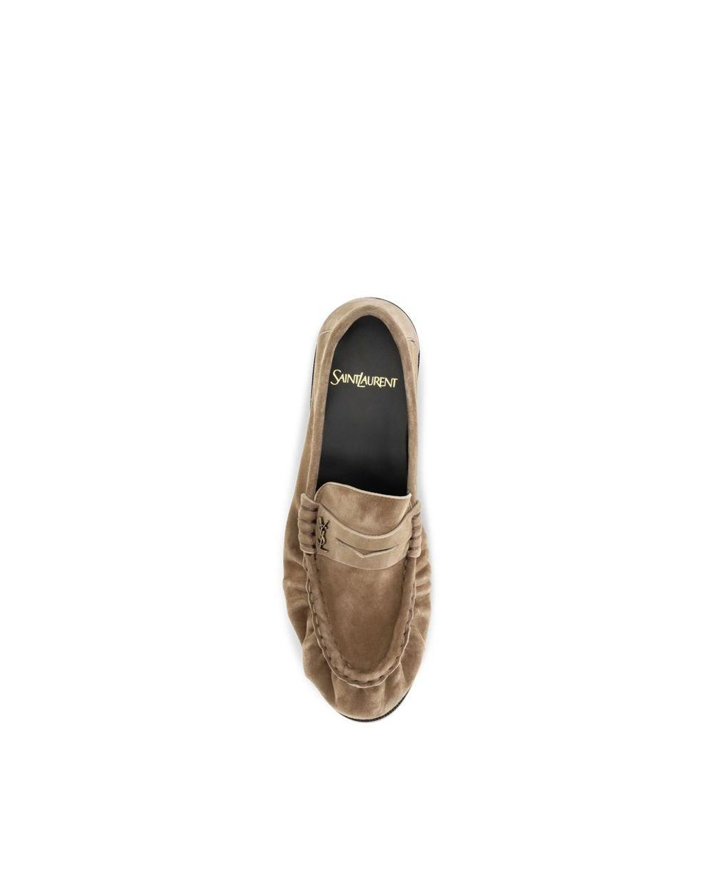 Saint Laurent Natural Beige Calf Leather Bos Taurus Slip