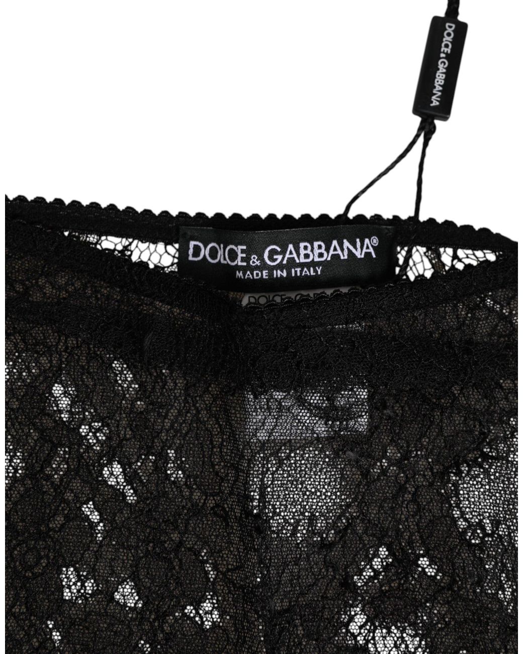Dolce & Gabbana Black Nylon Stretch High Waist Panty Underwear