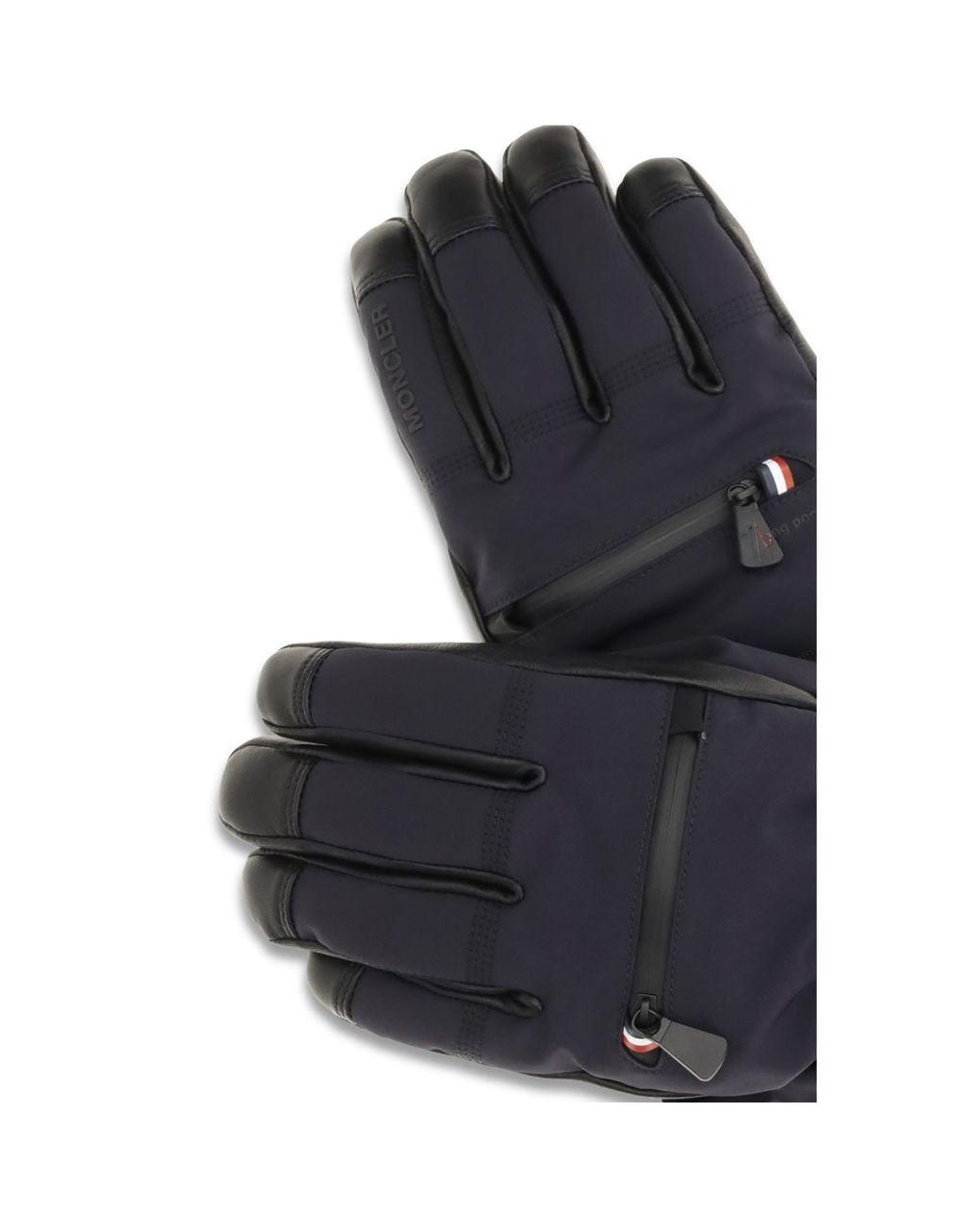 Moncler Blue Nylon Gloves for men