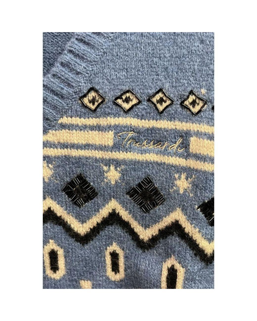 Trussardi Blue Nylon Sweater Vest