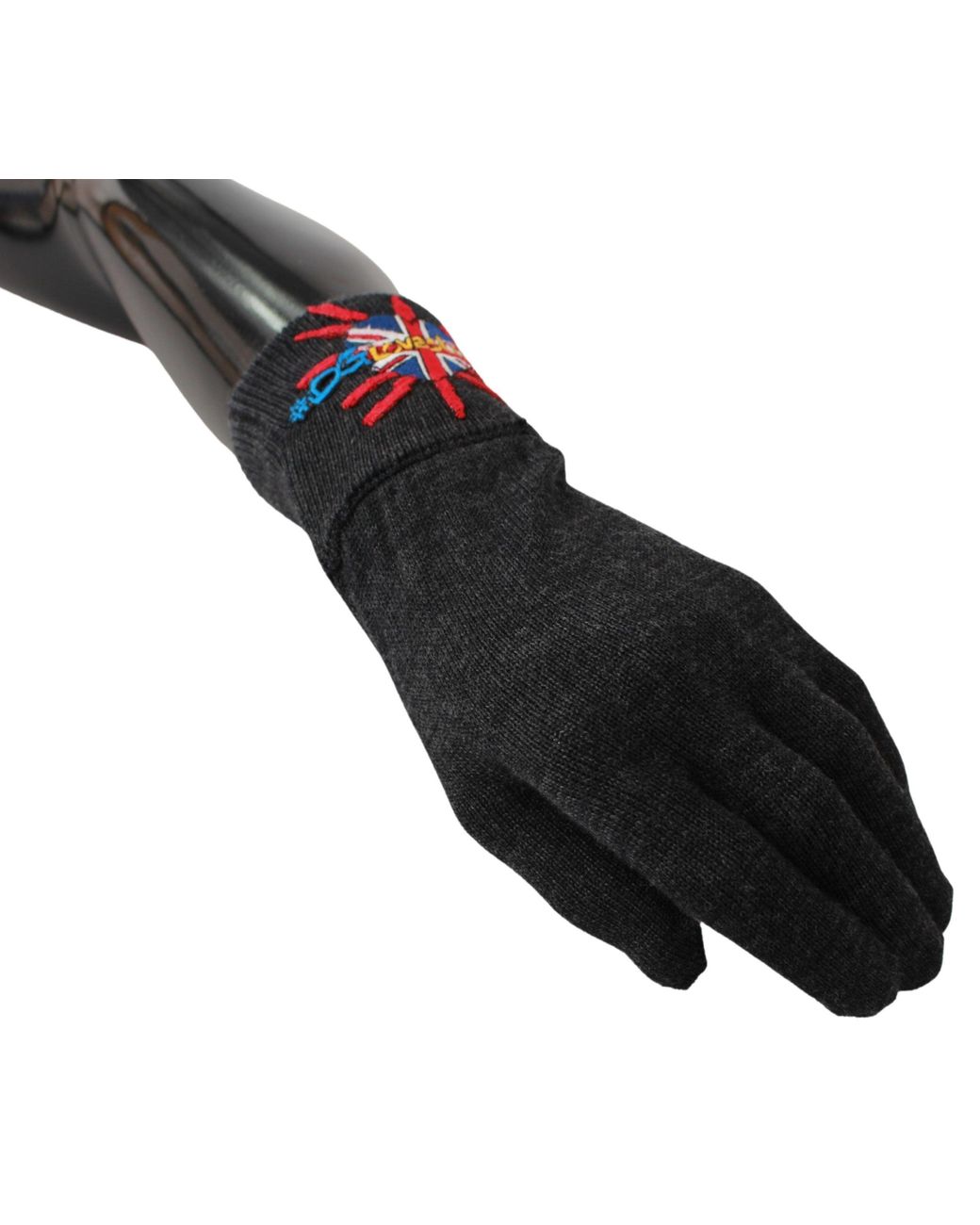 Dolce & Gabbana Black #Dmen'Slondon Embroidered Wool Gloves for men