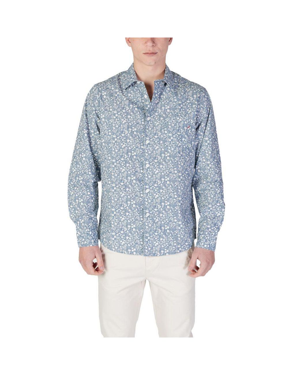 Replay Light Blue Cotton Shirt for men