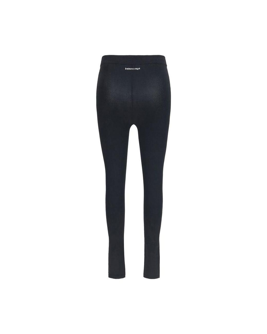 Balenciaga Blue Black Viscose Leggings
