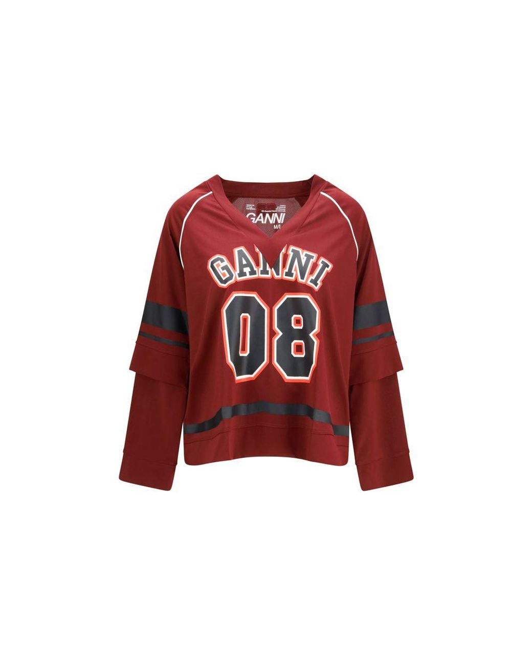 Ganni Red Bordeaux Polyester Sportswear