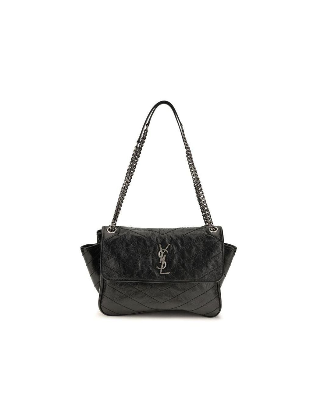 Saint Laurent Black Calf Leather Bos Taurus Shoulder Bag