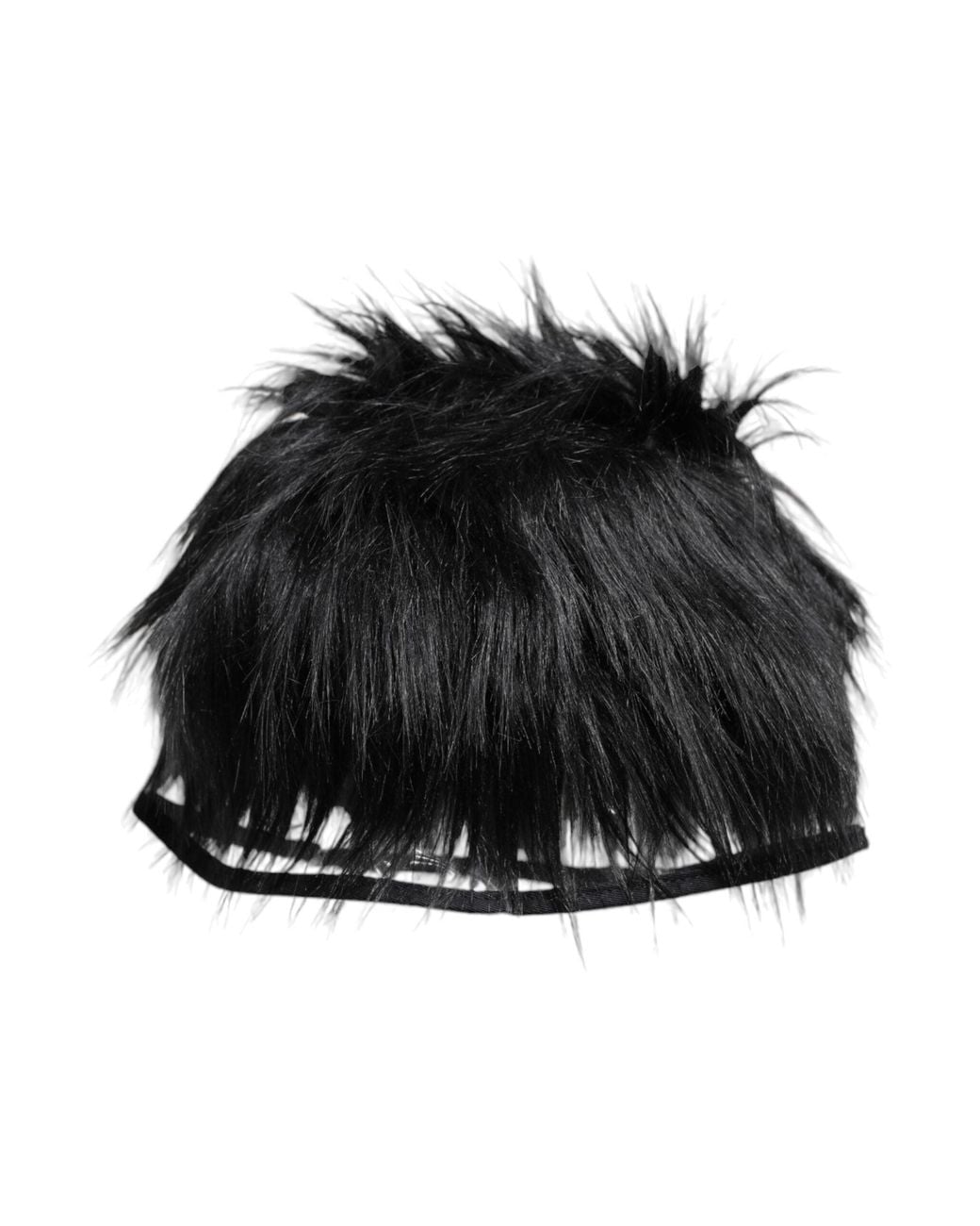 Dolce & Gabbana Black Faux Fur Bucket Hat