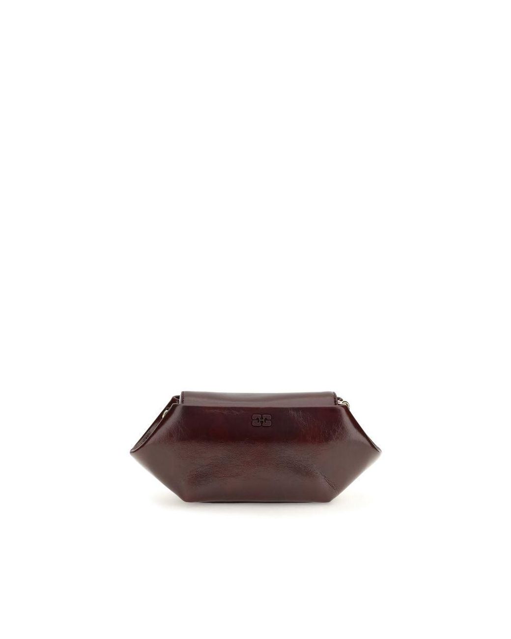 Ganni Brown Bordeaux Polyethylene Shoulder Bag
