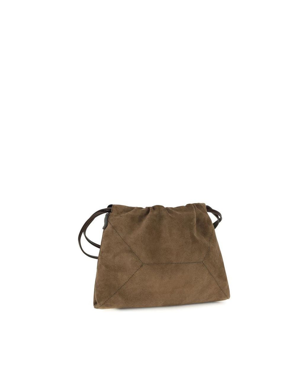 Brunello Cucinelli Brown Calf Leather Bos Taurus Shoulder Bag