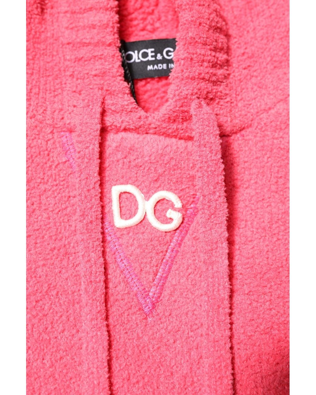 Dolce & Gabbana Pink Hooded Cotton Sweater for men