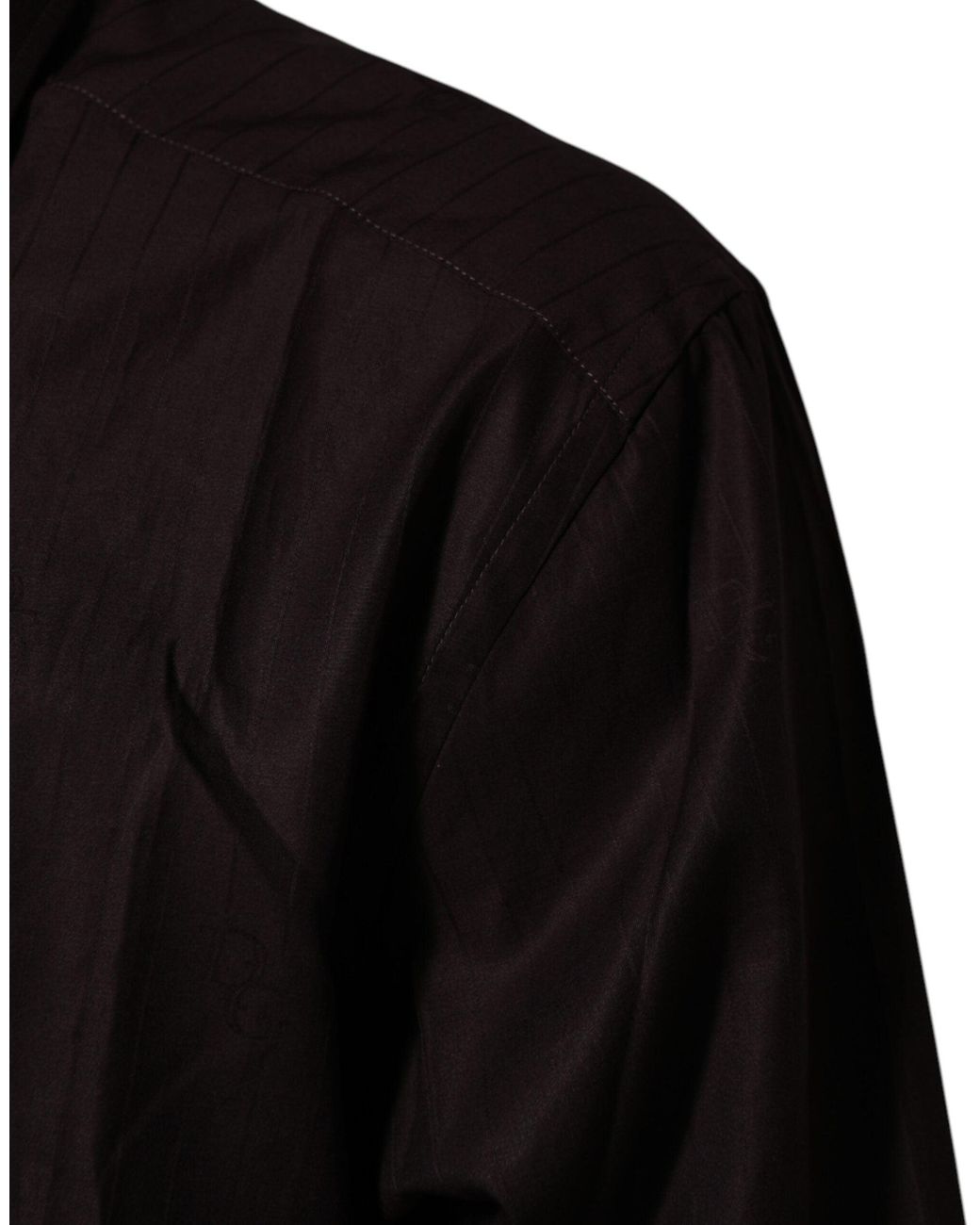 Dolce & Gabbana Black Cotton Longsleeve Martini Dress Shirt for men