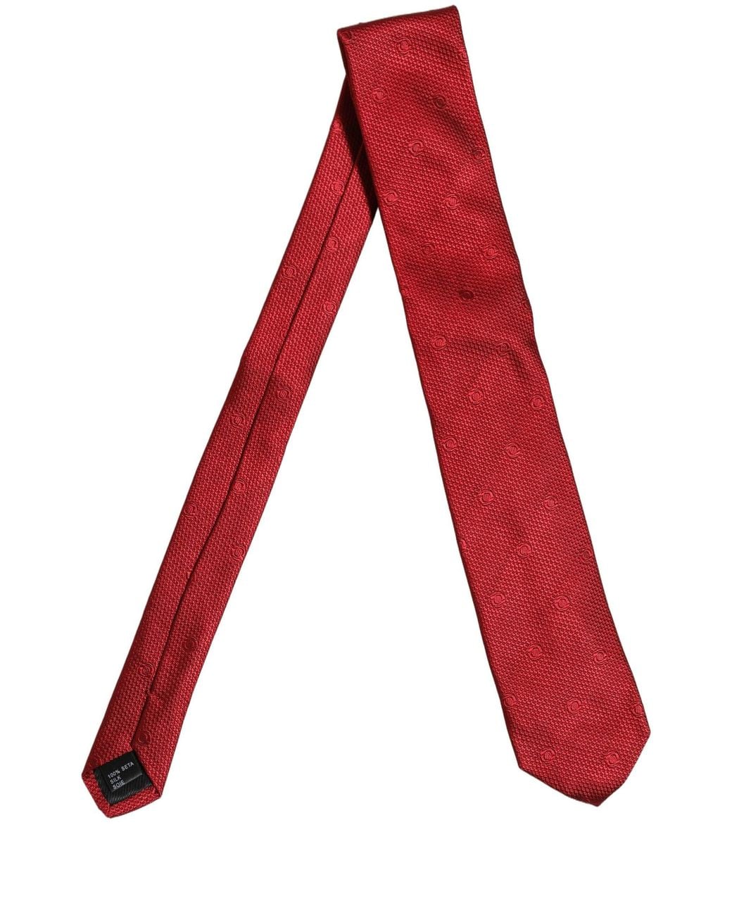 Dolce & Gabbana Red Silk Textured Pattern Adjustable Tied Men Necktie Tie for men