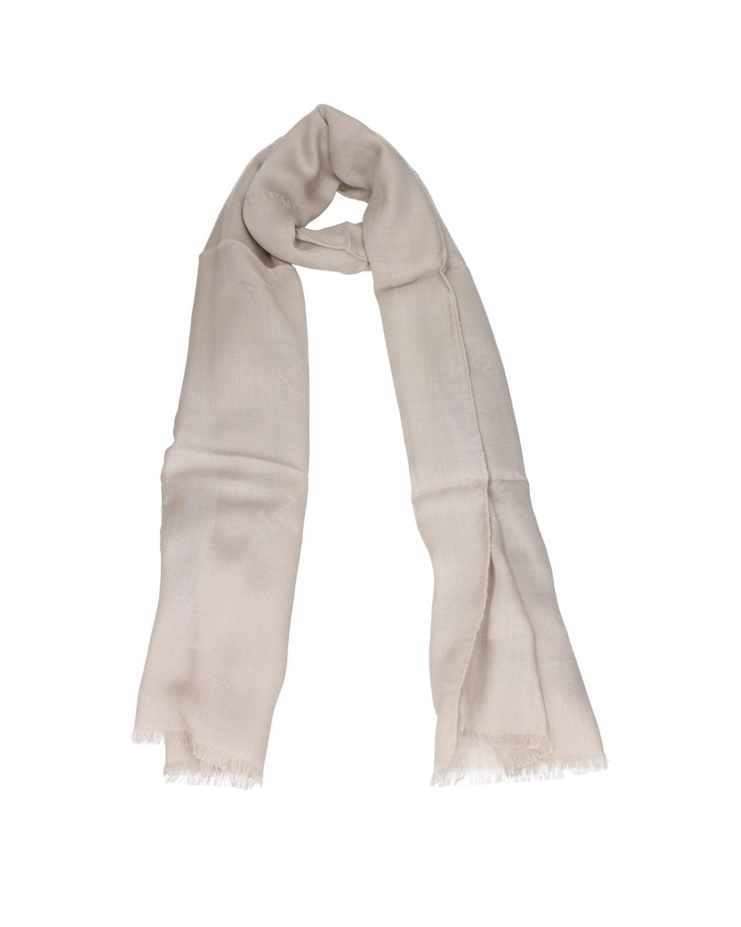Max Mara Gray Beige Wool Foulard