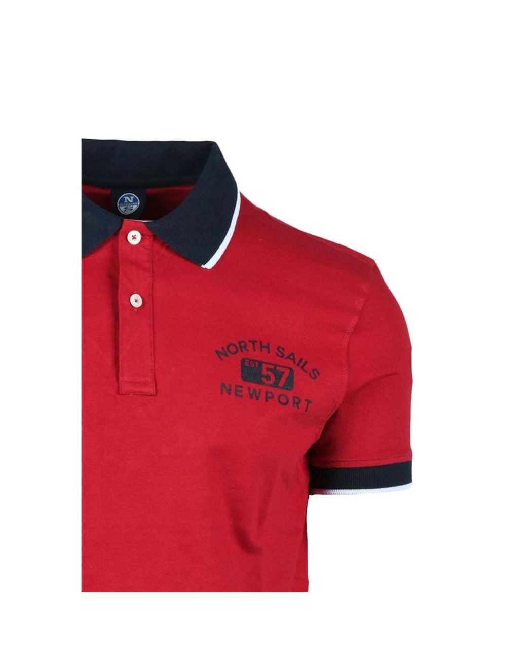 North Sails Red Multicolor Cotton Polo Shirt for men