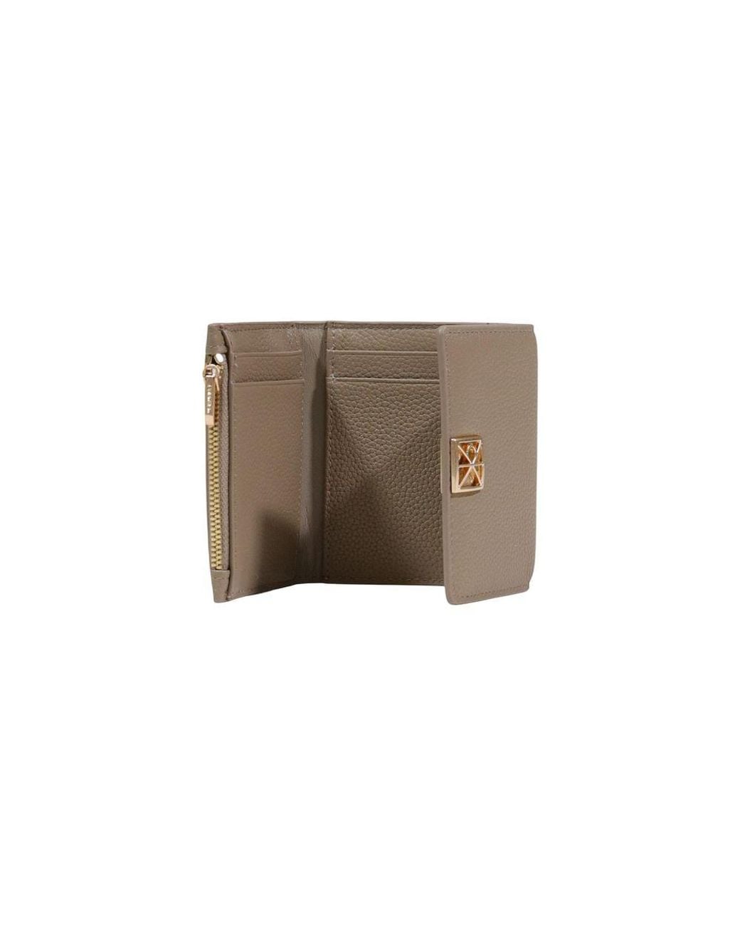 Calvin Klein Gray Beige Leather Wallet