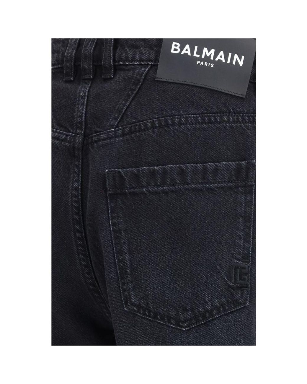 Balmain Blue Black Cotton Straight for men