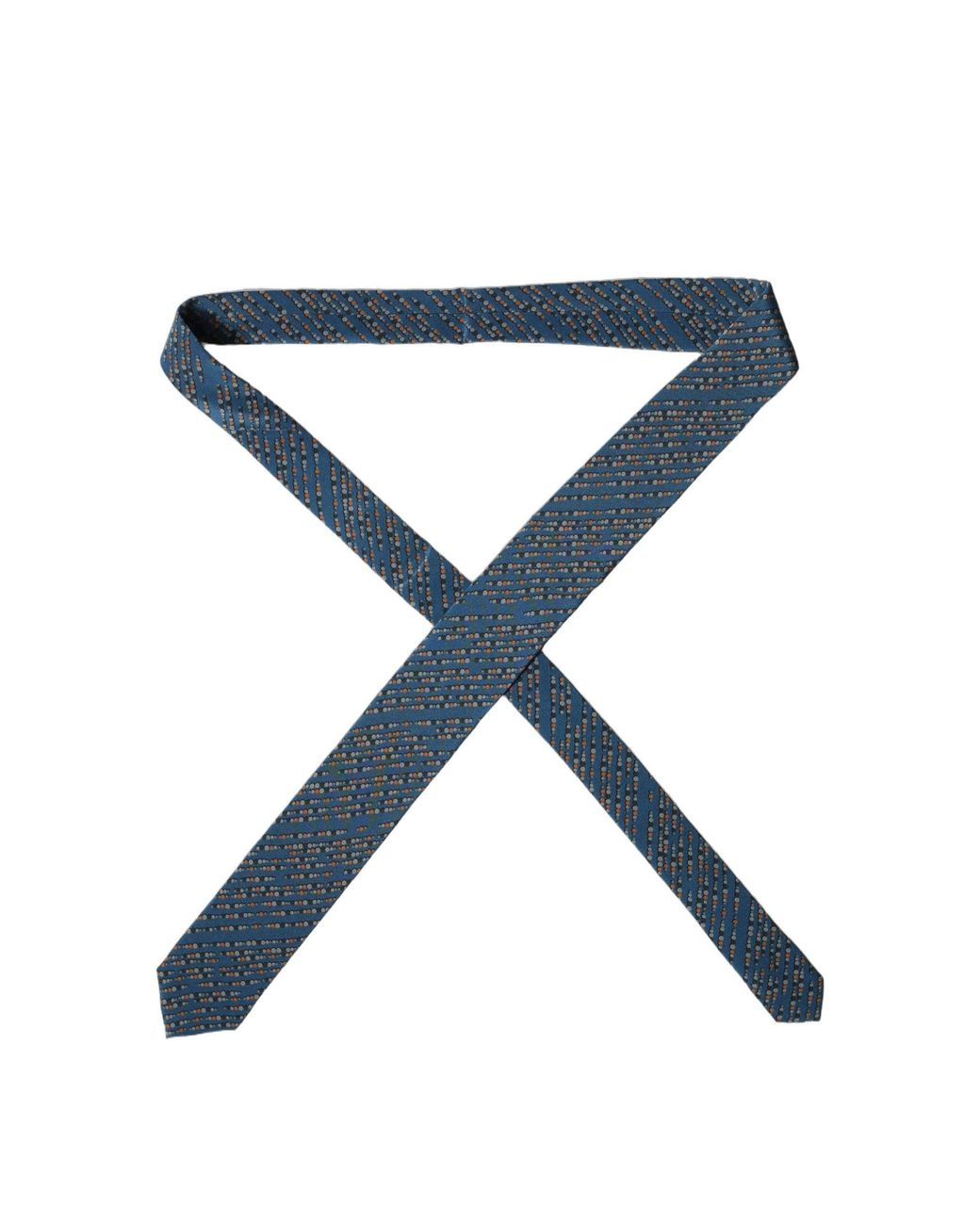 Dolce & Gabbana Blue Patterned Silk Adjustable Tied Necktie Tie for men
