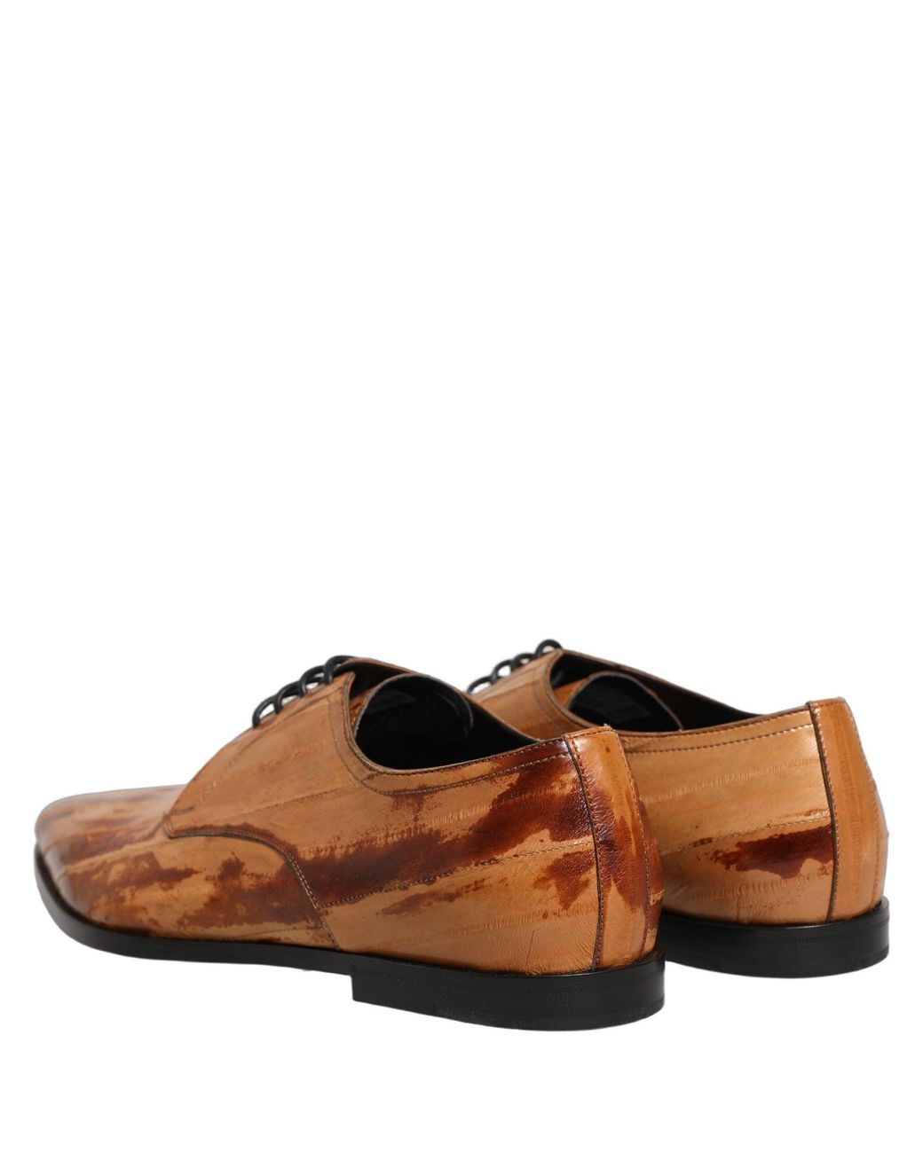 Dolce & Gabbana Brown Leather Lace Up Men Derby Dress Shoes for men
