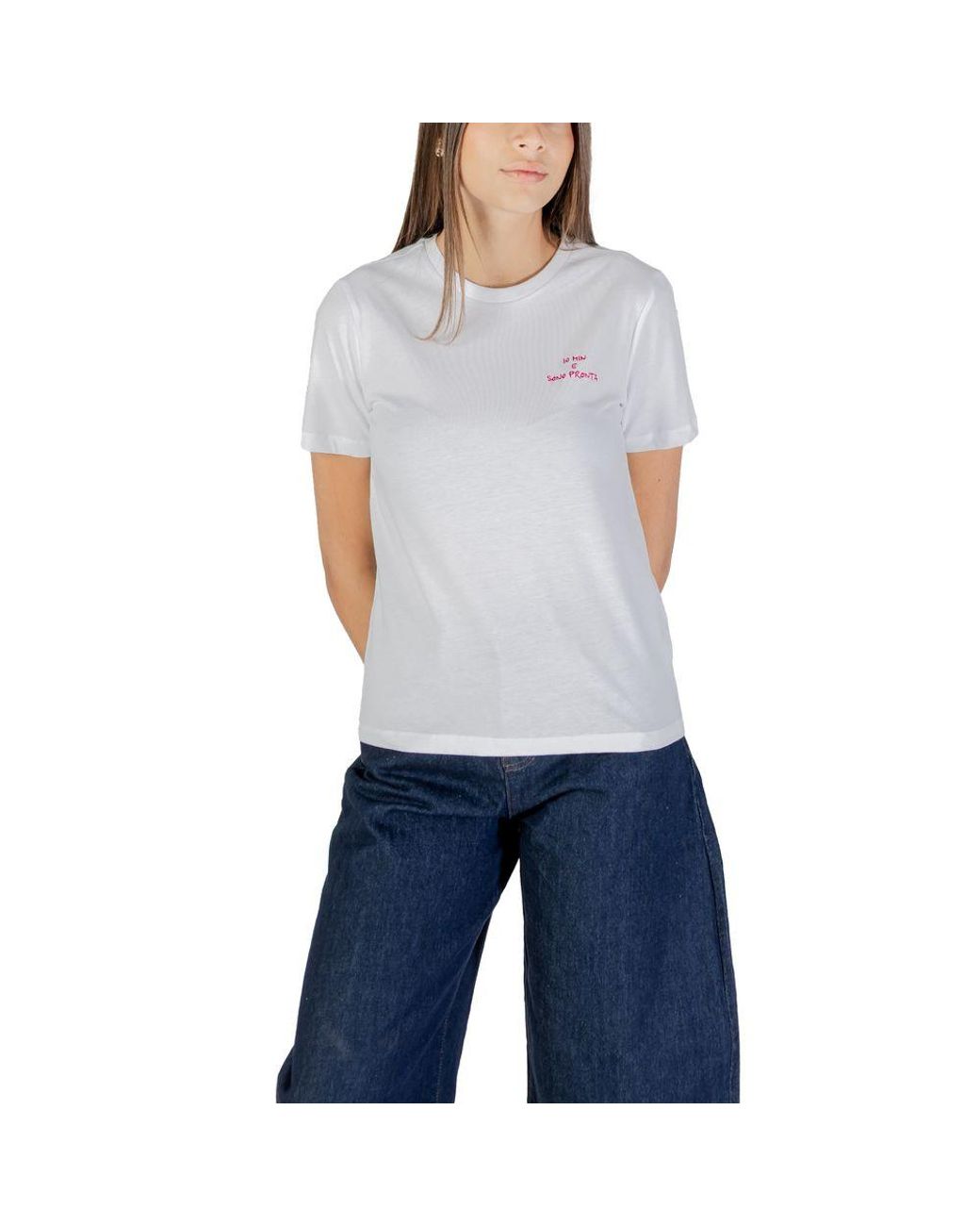 ONLY Blue Cotton T-Shirt