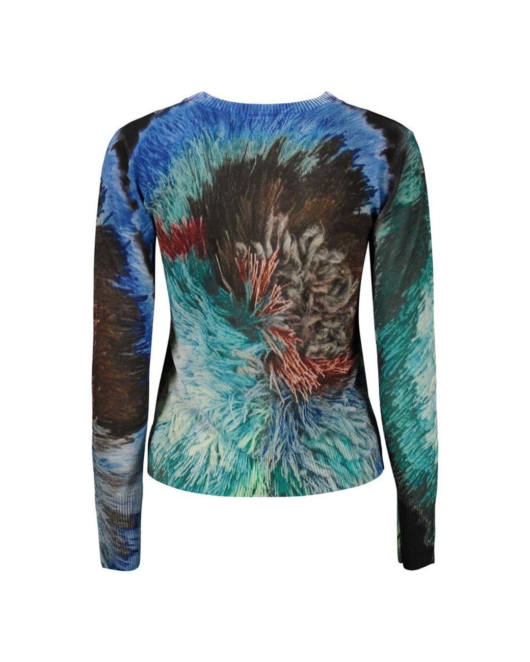 Desigual Green Blue Linen Sweatshirt