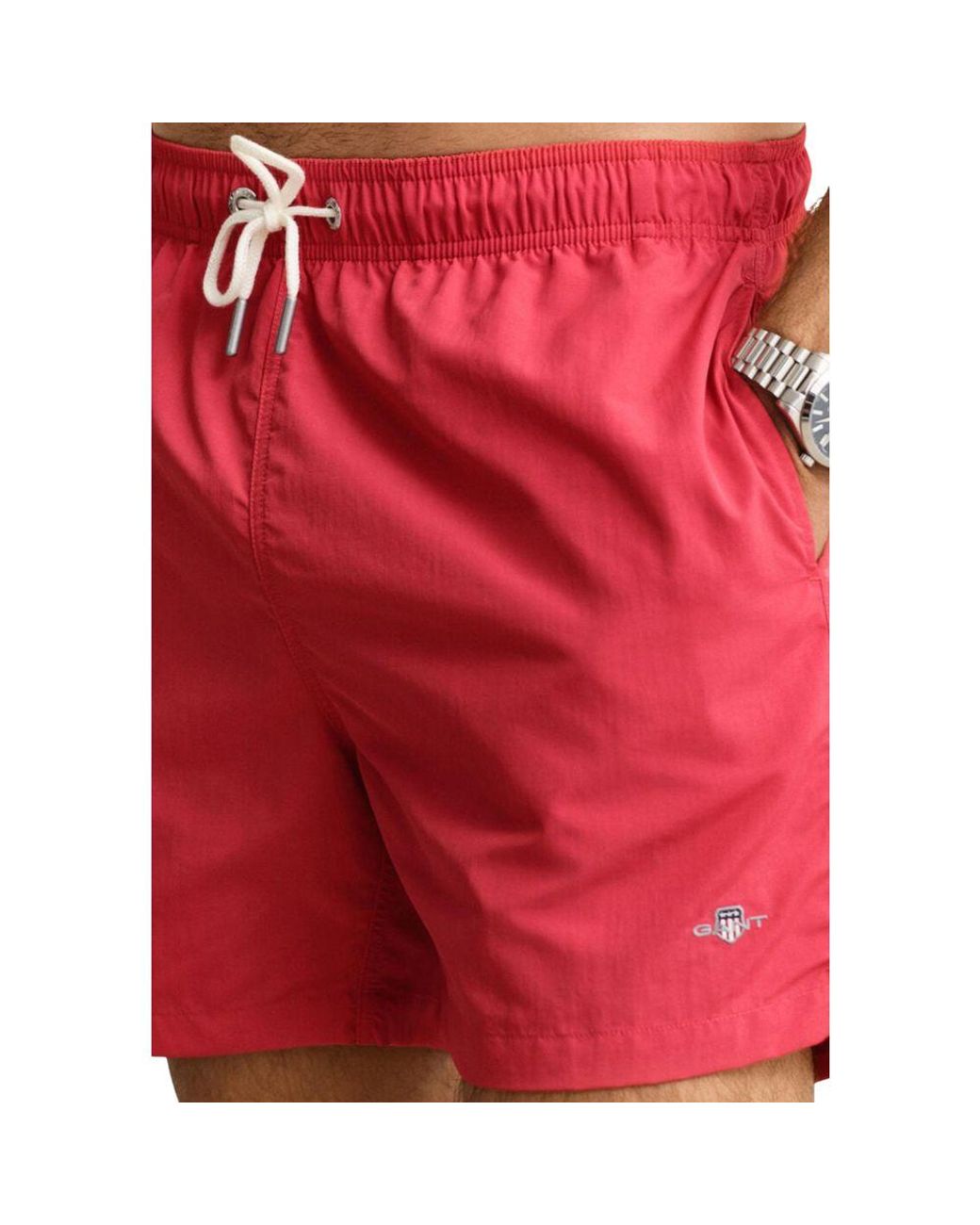 Gant Red Recycled Polyamide Swim Shorts for men