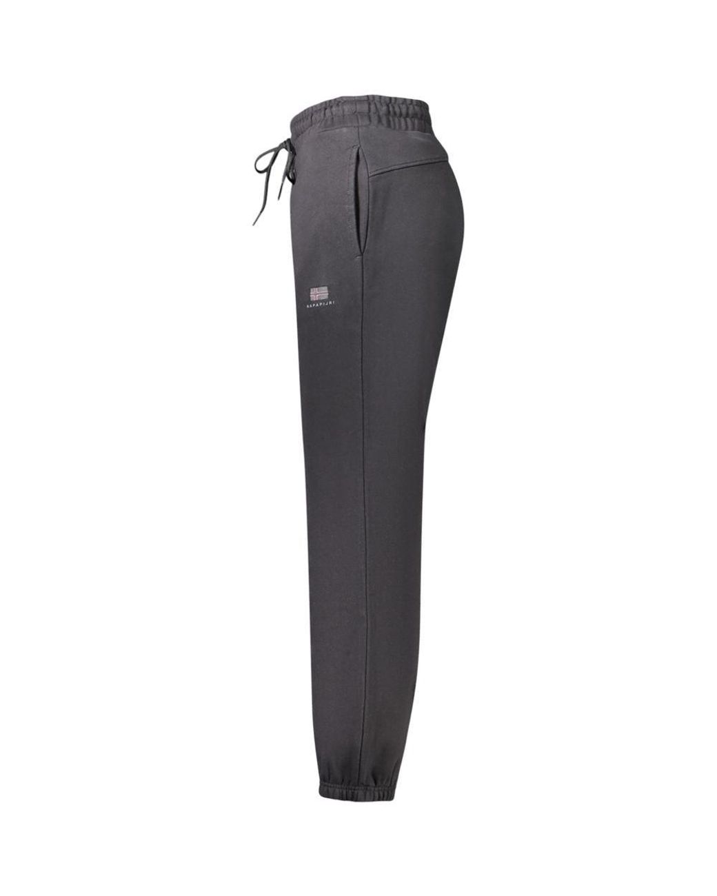Napapijri Gray Black Cotton 's Sport Trouser