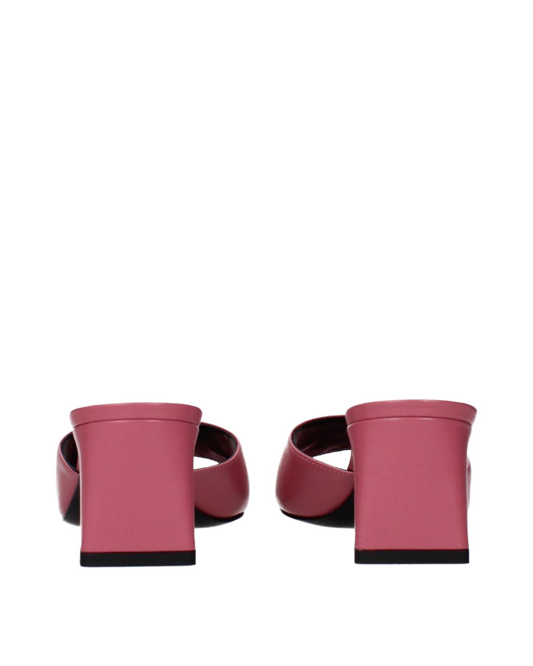 Versace Pink Leather Flat Sandals