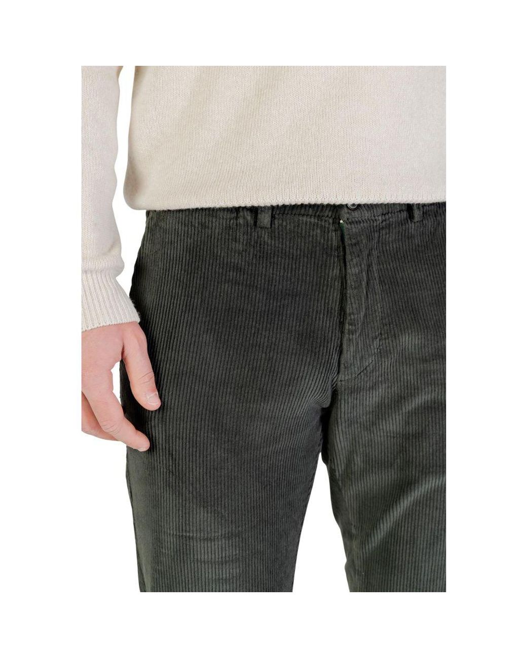 Borghese Black Green Cotton Casual Pants for men