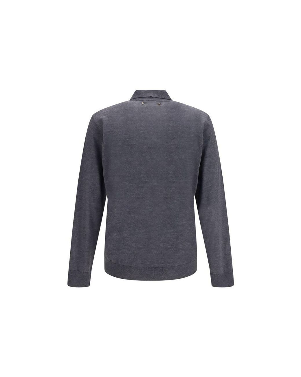 Golden Goose Deluxe Brand Blue Gray Wool Oves Aries Polo Shirt for men