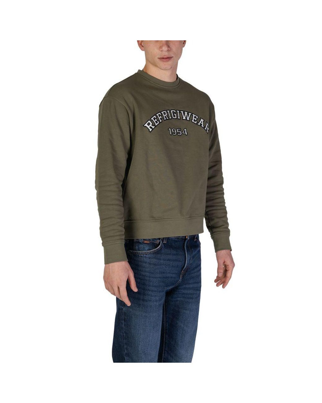 Refrigiwear Green Cotton Sweater for men