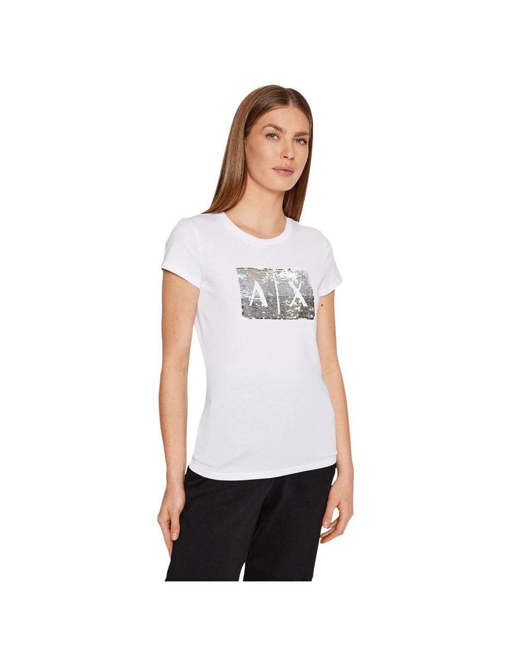 ARMANI EXCHANGE White Cotton T-Shirt