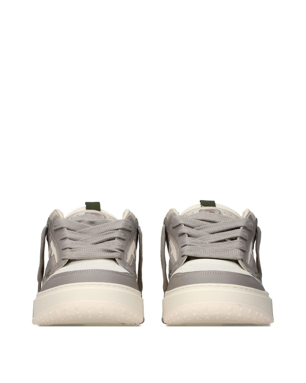 Represent Gray Leather Chunky Sneakers for men