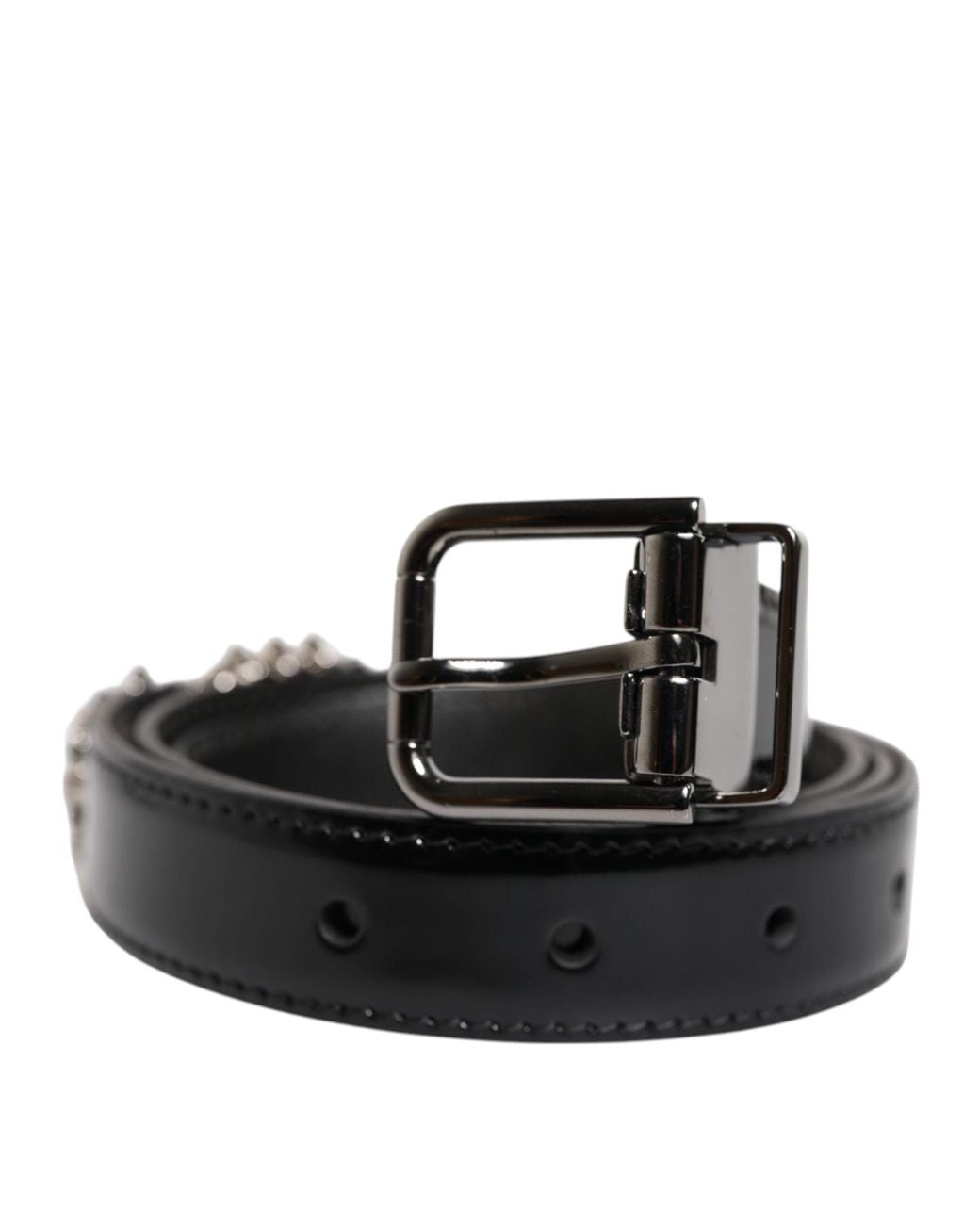 Dolce & Gabbana Black Leather Belt Buckle for men