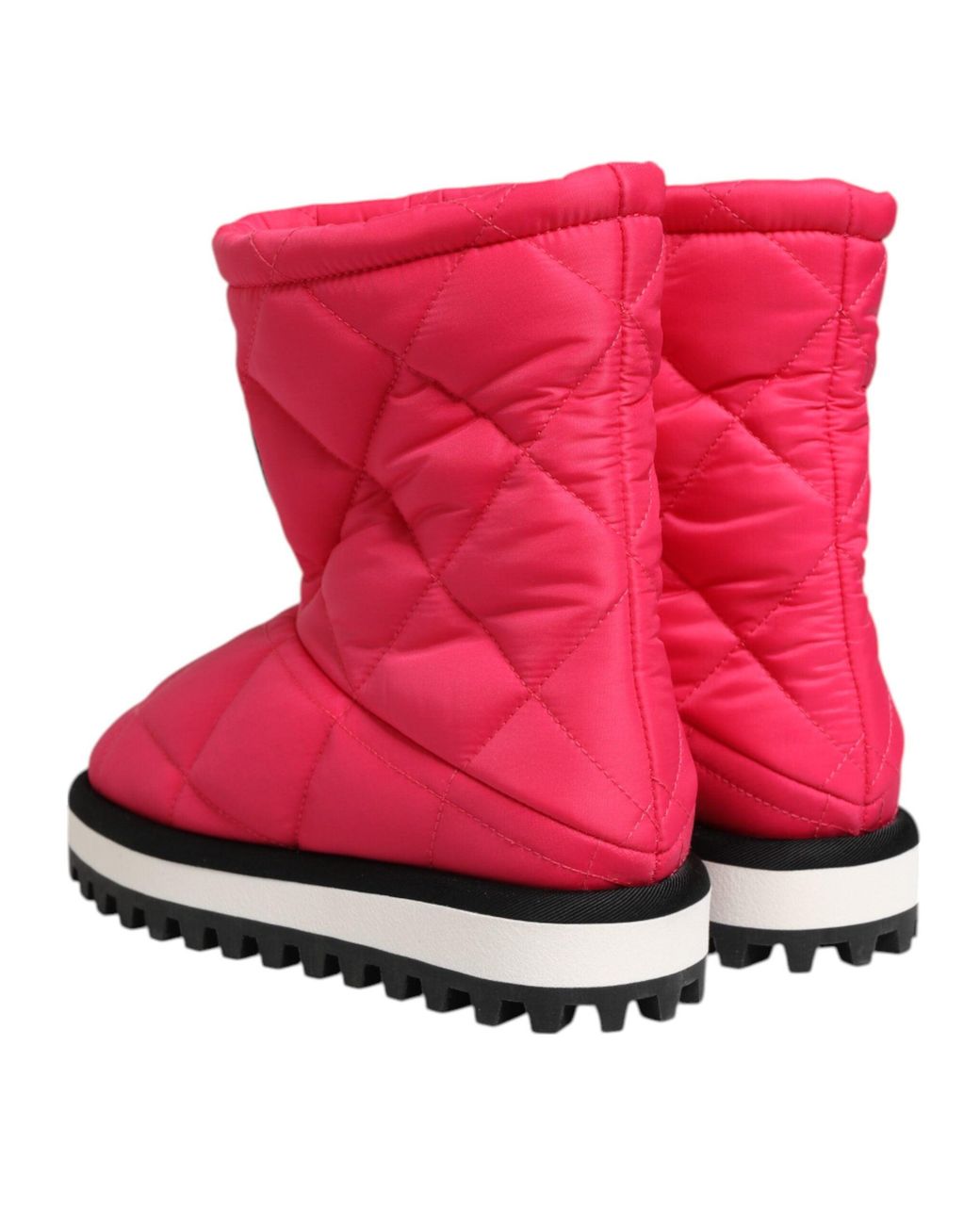 Dolce & Gabbana Pink White Viscose Padded Mid Calf Boots Shoes