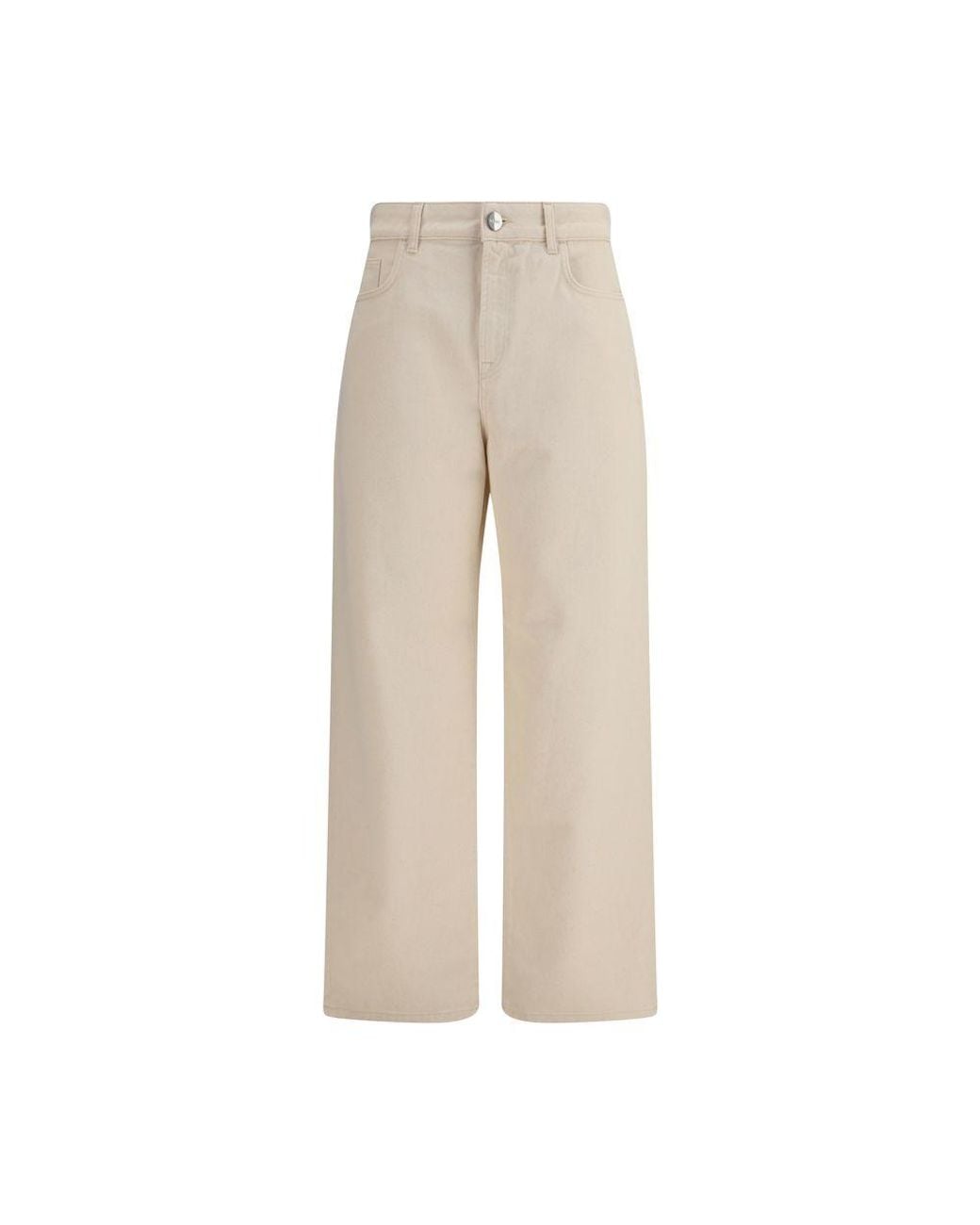 Rohe Natural Beige Cotton Relaxed Fit Jeans