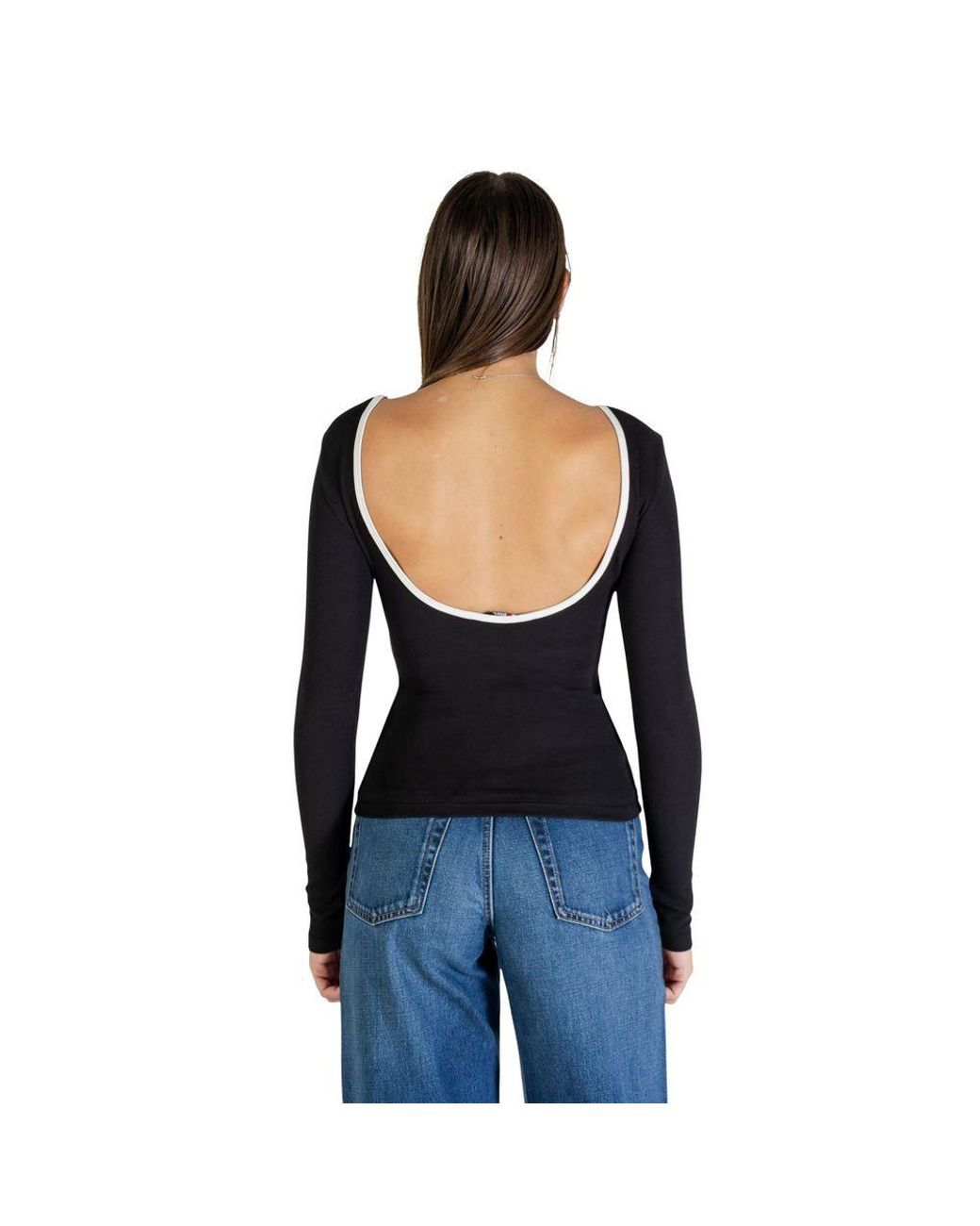 Tommy Hilfiger Black Recycled Cotton Long Sleeve T-Shirt
