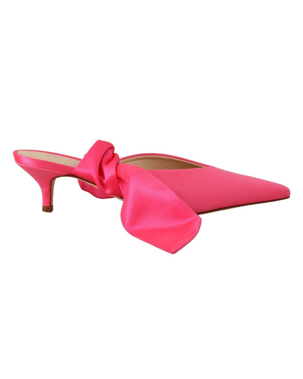 GIA COUTURE Black Pink Leather Lace Up Kitten Heels Pumps Shoes
