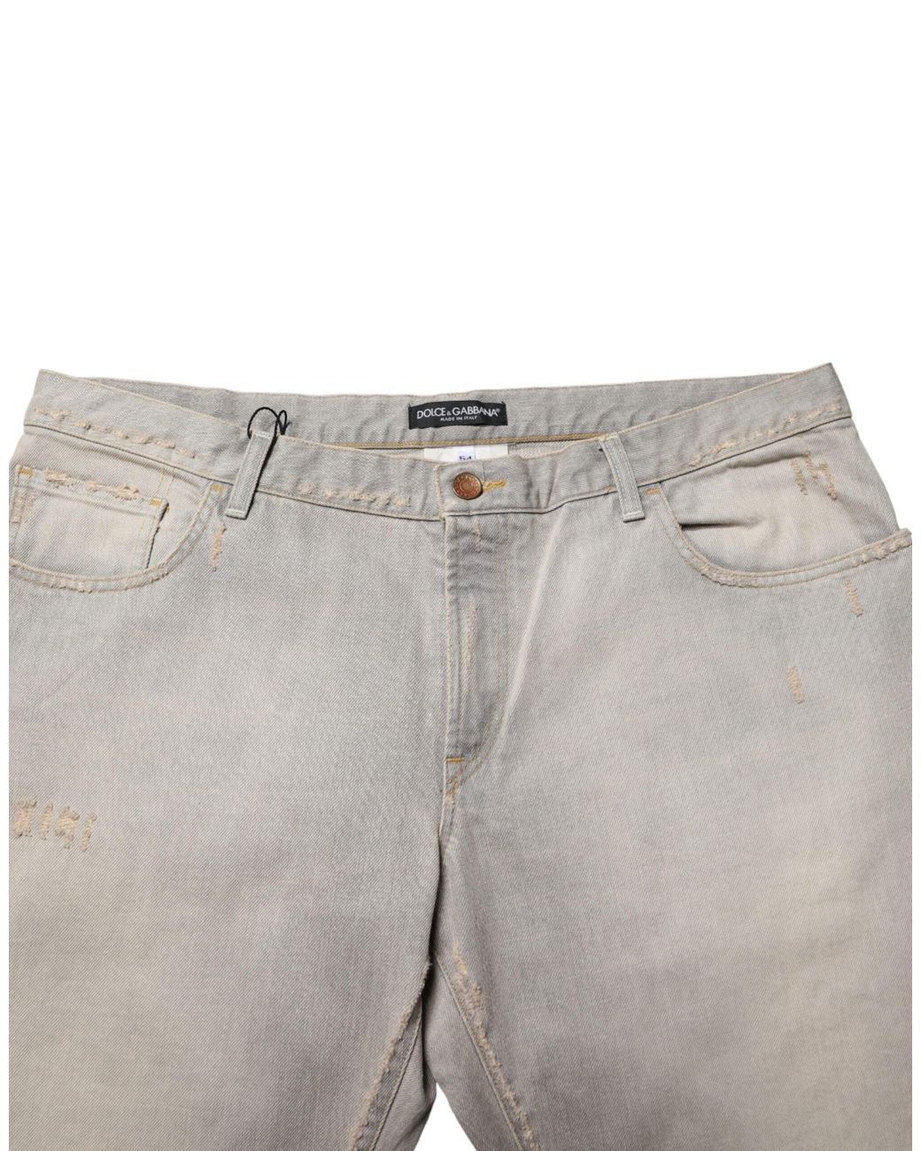 Dolce & Gabbana Gray Light Cotton Straight Denim Trouser Jeans for men