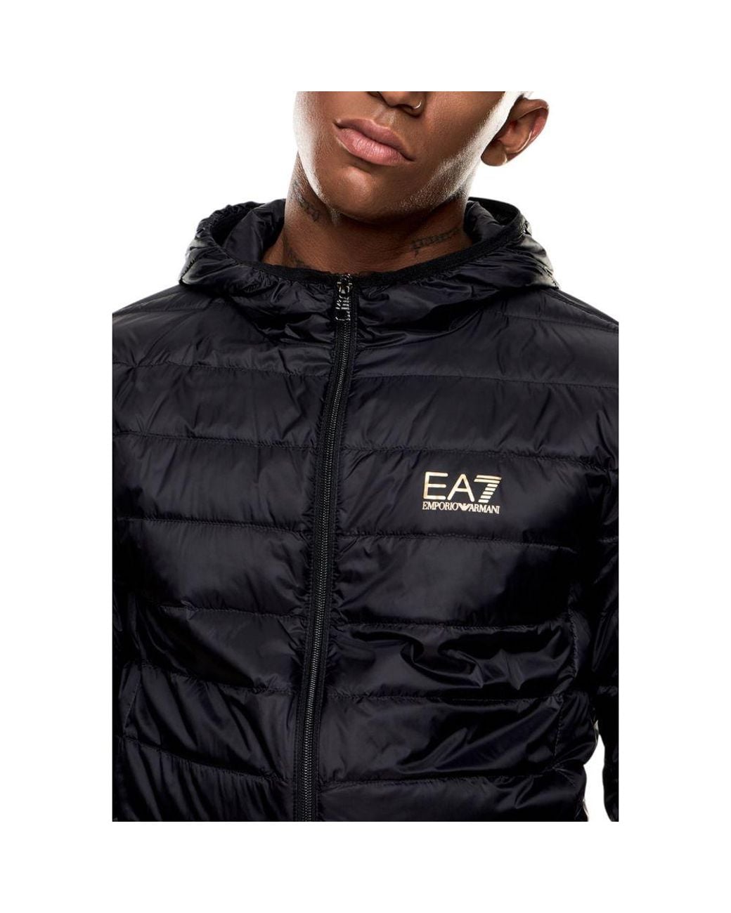 EA7 Black Bicolor Polyamide Full for men