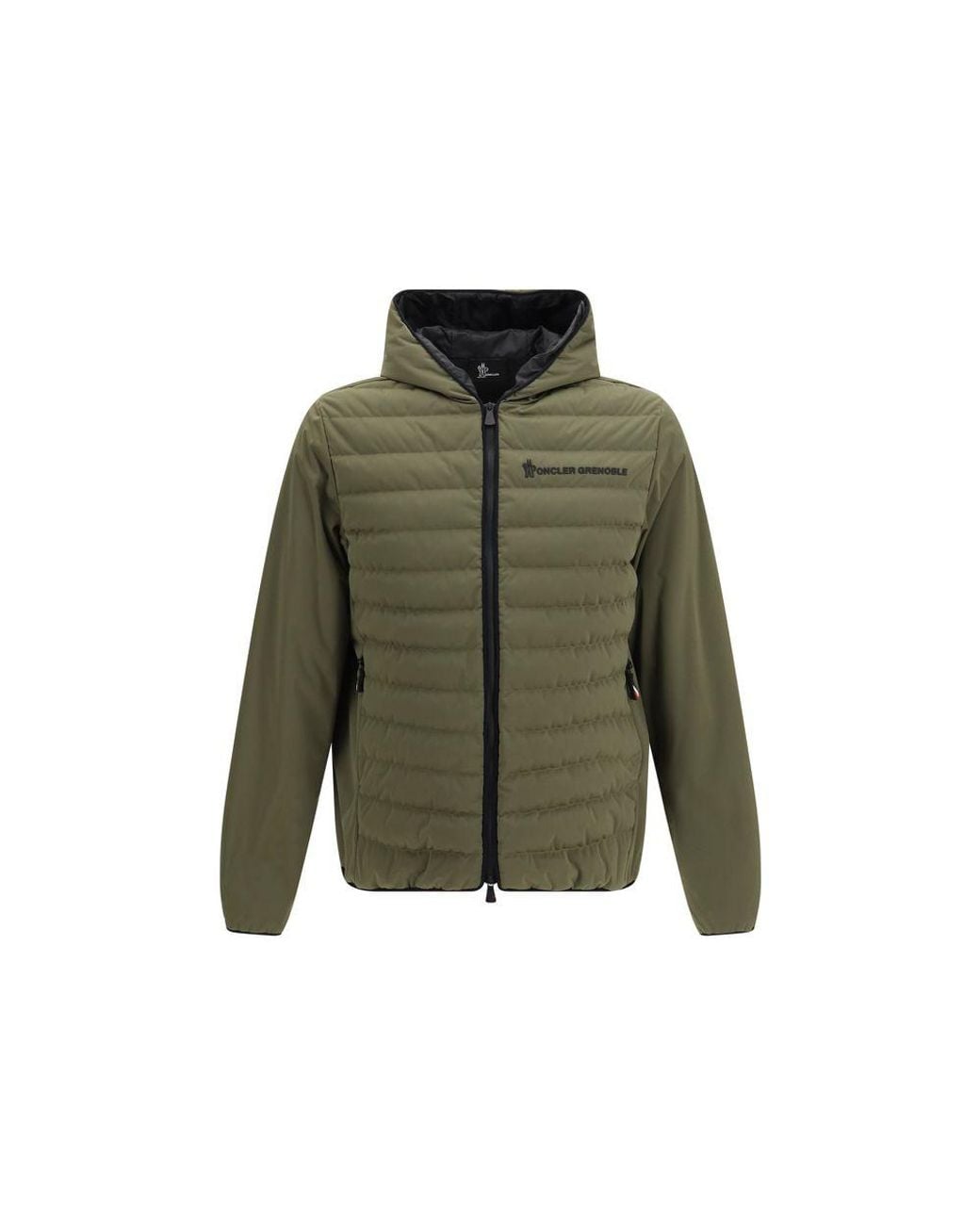 Moncler Green Bicolor Polyamide Sweatshirt for men
