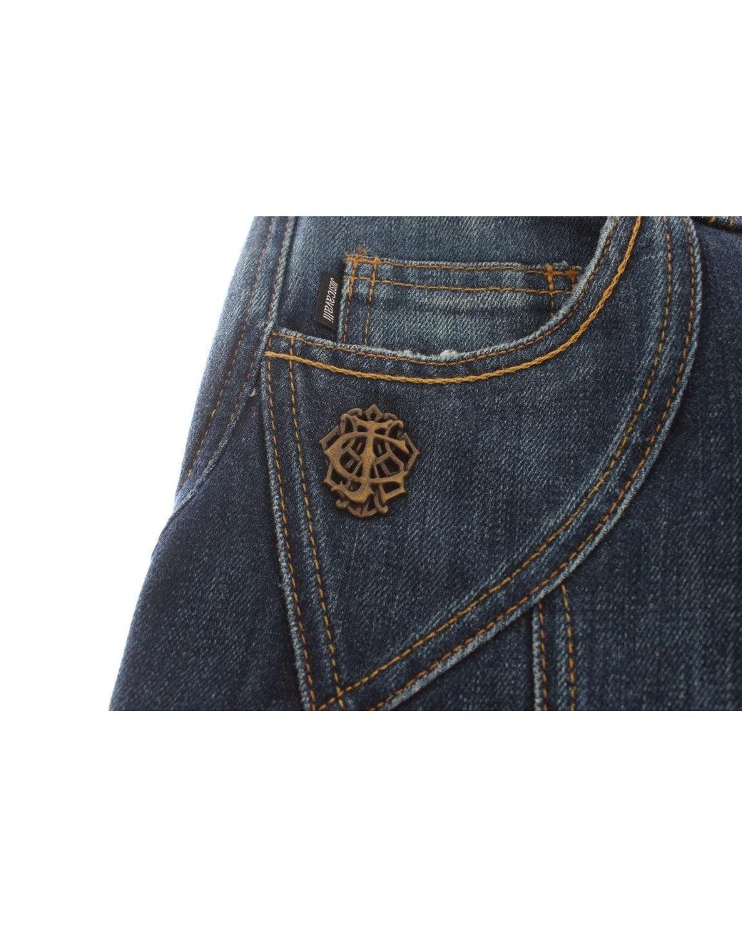 Roberto Cavalli Blue Cotton Stretch Low Waist Jeans
